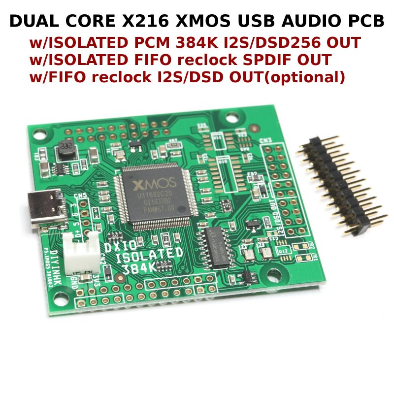 Isolated XMOS 384kHz DXD DSD256 high-quality USB Type-C to I2S/DSD/SPDIF PCB