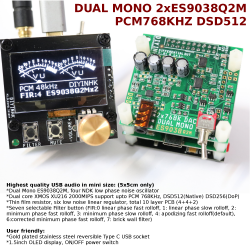 Dual Mono ES9038Q2M XMOS...