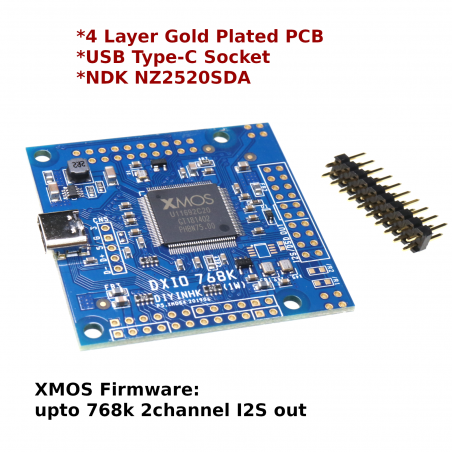 XMOS 768kHz DXD DSD512(DSD1024) high-quality USB Type-C to I2S/DSD PCB