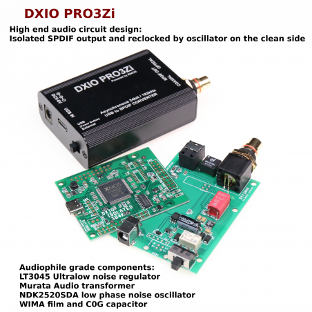 XMOS 192kHz high-quality USB to isolated reclock SPDIF with ultralow noise 0.8uV regulator